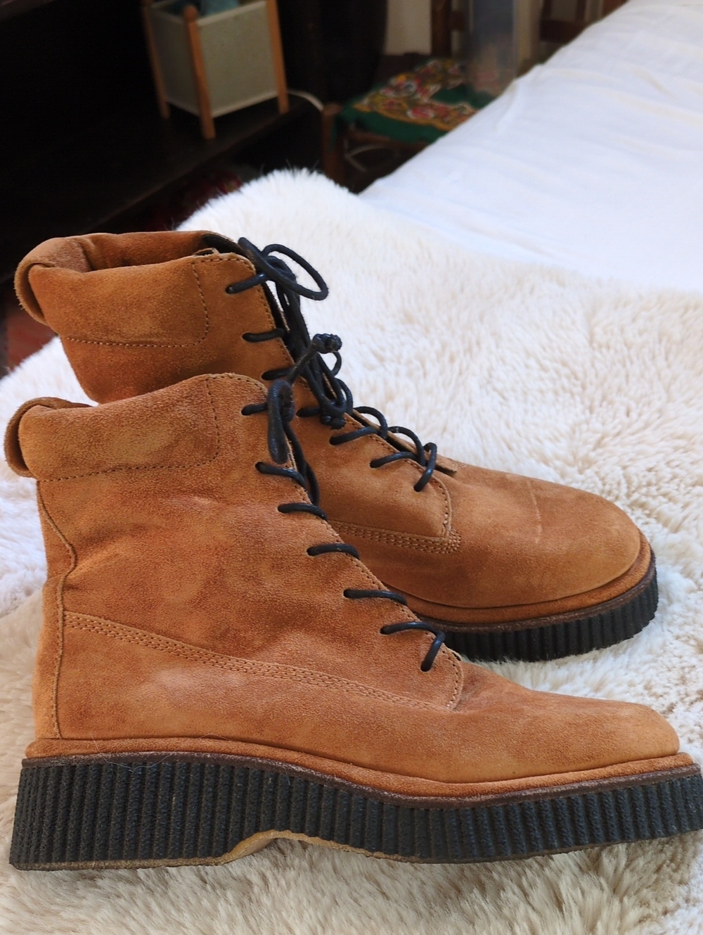 Rag And Bone Soft Suede Lace Up Boots. 9.5